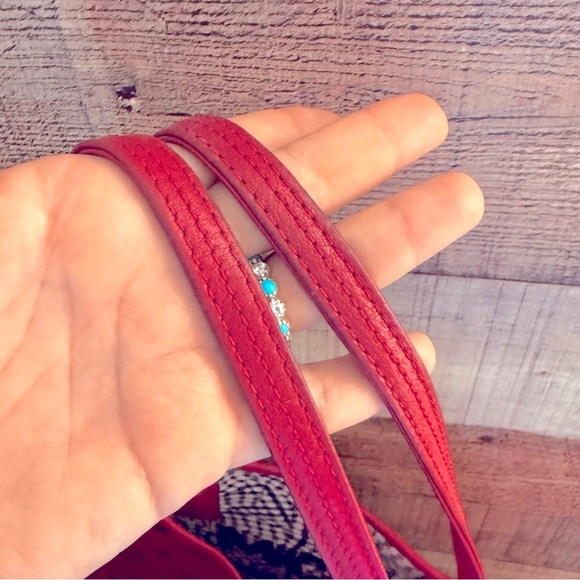 MCM Visetos Red Large Liz Reversible Logo Shopper Tote - Picture 11 of 16